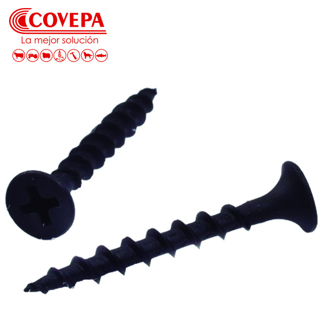 TORNILLO VOLCANITA NEGRO 6 X 1 1/4" 100 UN